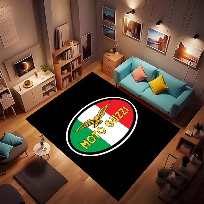 Fluffy Bedside Mats Corridor Doormat Flannel Floor Mat Indoor Foot Rug Italy Moto Guzzi Motorcycle Kitchen Carpet Balcony Decor