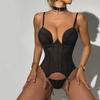 2023 Sexy Mesh Strap Lingerie Set: European & American Style, Women's Three-Piece Shapewear