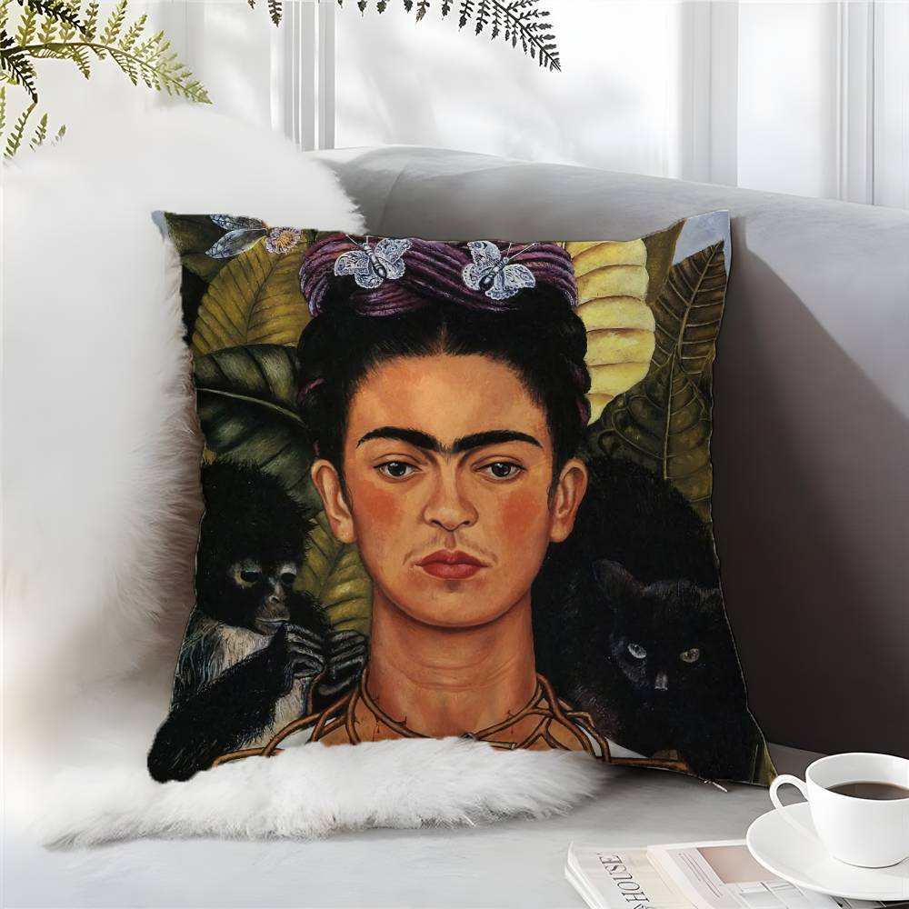 

Произведения современного искусства Фрида Кало-Красивая наволочка Комфорт Диван-кровать Шелковистая Элегантная Невидимая молния На заказ Декоративная b 12x12Inch