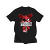 Women's Black and White O-neck Cartoon Print FNAF Fox Fashion Unisex Women's Top T-shirt