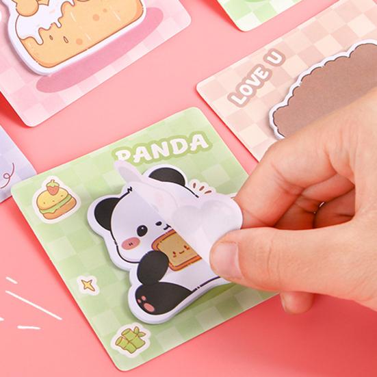 4Pcs Sticky Paper Cute Special-Shaped Cartoon Design Self Adhesive Note Pads