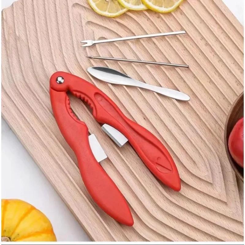 Outils à Fruits de Mer Casse-Crabe Éplucheurs à Homard Fourchettes à Pattes de Crabe Sets de Pics Acier Inoxydable Récipients à Sauce Gadget pour Manger Accessoires de Cuisine