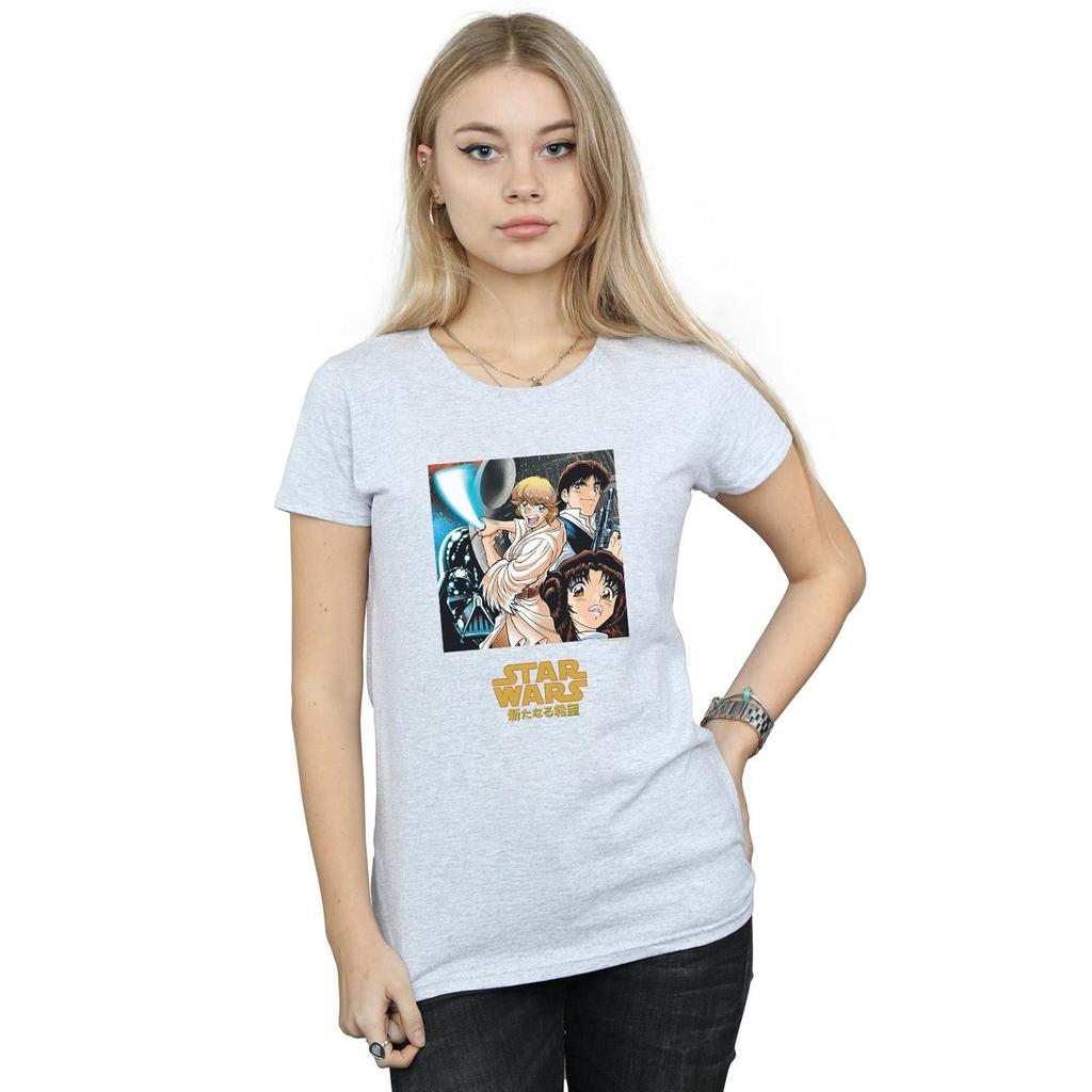 Star Wars Womens/Ladies Anime Poster Cotton T-Shirt