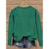 Simple and clean lines with English letter pattern print, fashionable and elegant women's casual sports-style top for spring, autumn, and winter,