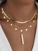 3Pcs Vintage Elegant Multilayer Cross Pendant Necklace Set For Women Boho Gold Color Snake Chain Necklace Exquisite Jewelry Gift