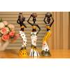 Beautiful Finish Uniquely Hand Crafted Home Dcor African Tribal Women Art Piece - (Set of 3, Multicolour), Resin