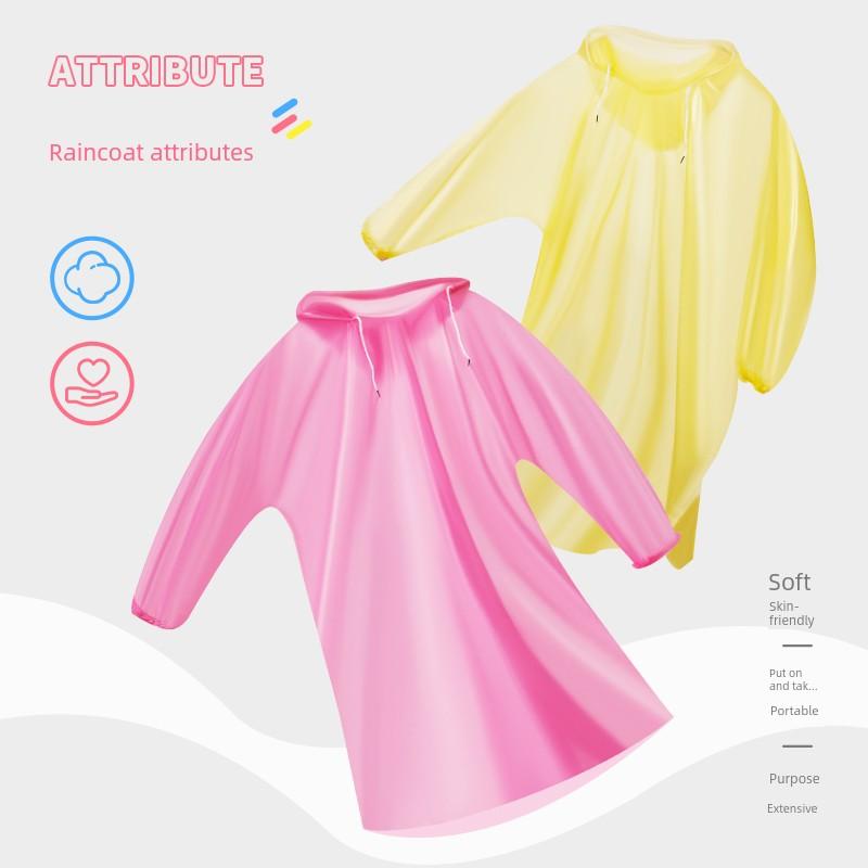 Children's Thickened Pullover Girls' Disposable Raincoat