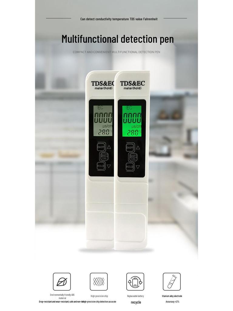 High-Precision Water Quality Detection Pen for Household Tap and Pure Water Testing