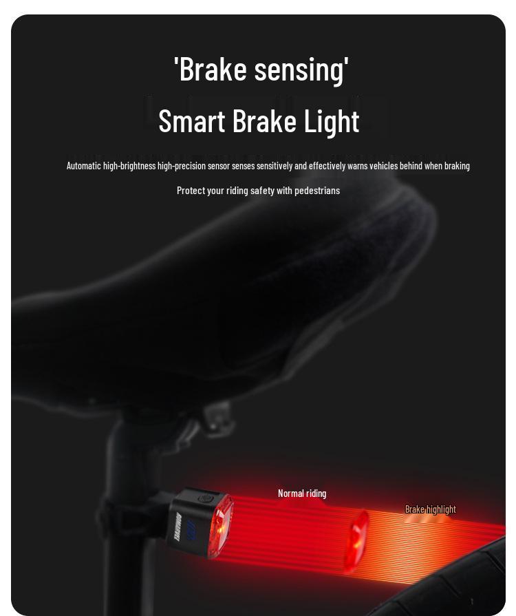 Lumaiwei Smart Digital Display Taillight with Brake Sensing for Night Riding - Mountain & Road Bike Safety.