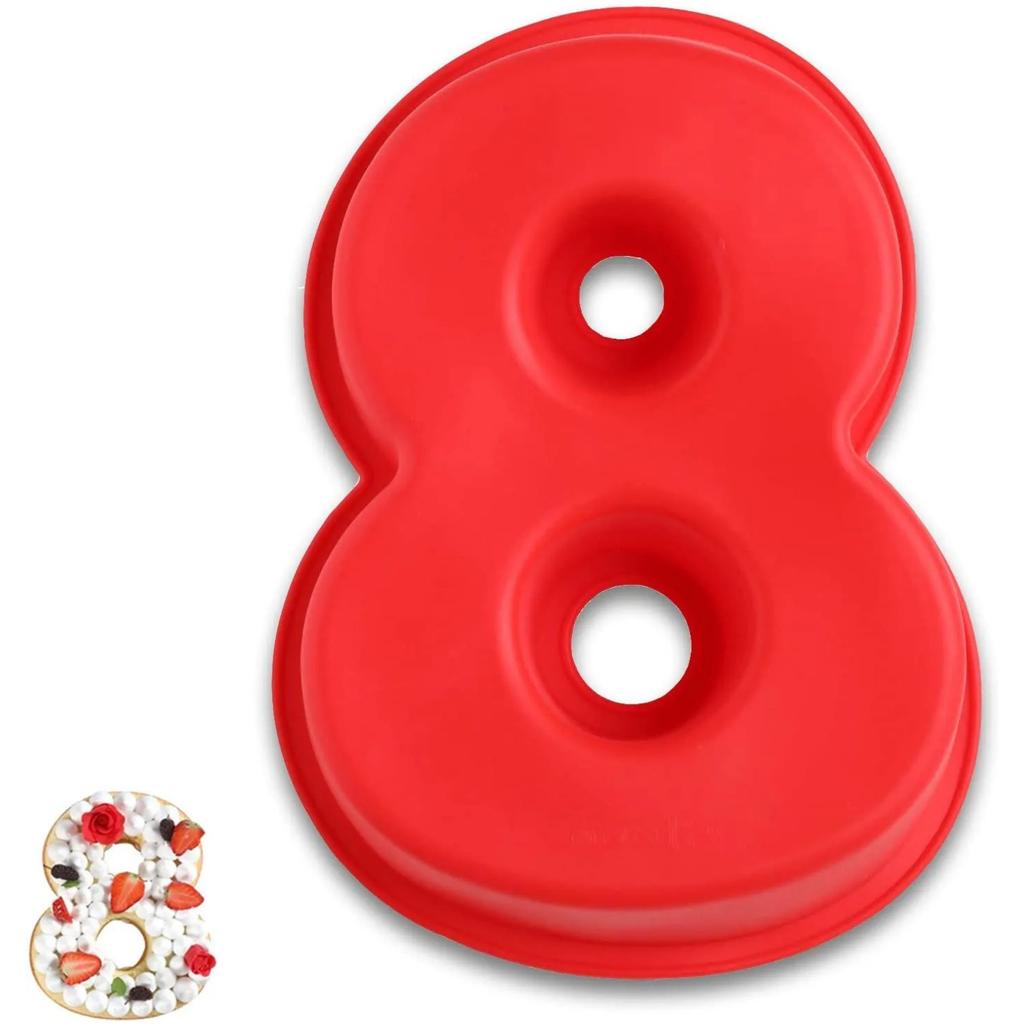 3D Silicone Number Cake Mold DIY Digital Bakery Chocolate Pastry Cream Non-Stick Baking Mould for Birthday Wedding Anniversary