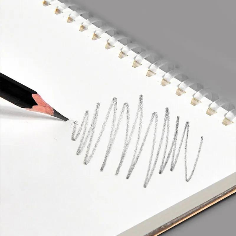 30 Pages 16K Universal Sketchbook Drawing Book Art Student Hand-drawn Book Blank Thickened Coil Loose-leaf Hard Cover Flip Up