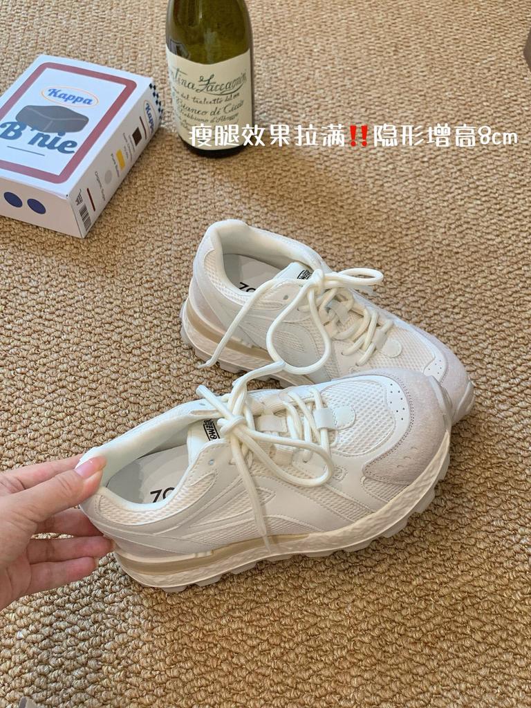 Thick-soled heightening 8CM dad shoes women's 2025 summer new breathable mesh casual sports shoes versatile muffin shoes