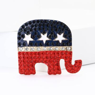 Fashion Alloy Elephant "Republican" Brooch High-End Creative Men'S And Women'S Clothing Corsage Ornament Pin