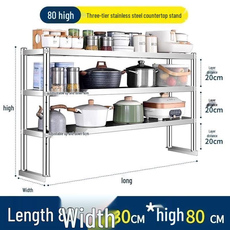 

Lantu 3-Tier Stainless Steel Kitchen Storage Rack