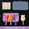 Silicone Ice Cream Mold with Lid and Sticks Cartoon Rabbit/Pig/Snowman DIY Homemade Ice Lolly Mold Cute Image Popsicles Molds