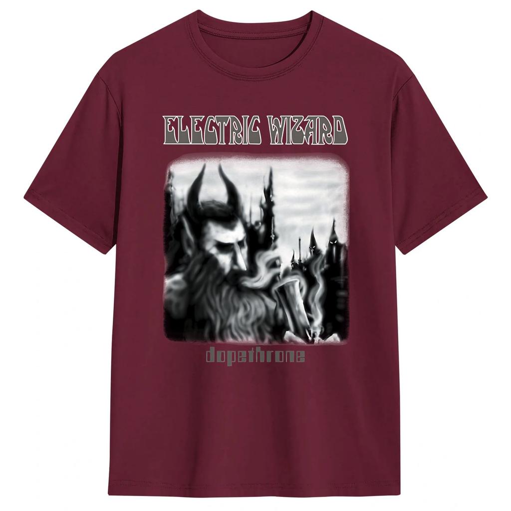 Electric Wizard T Shirts Men 100% Cotton Humor T-Shirts Round Collar  Tee Shirt Short Sleeve Clothes Summer