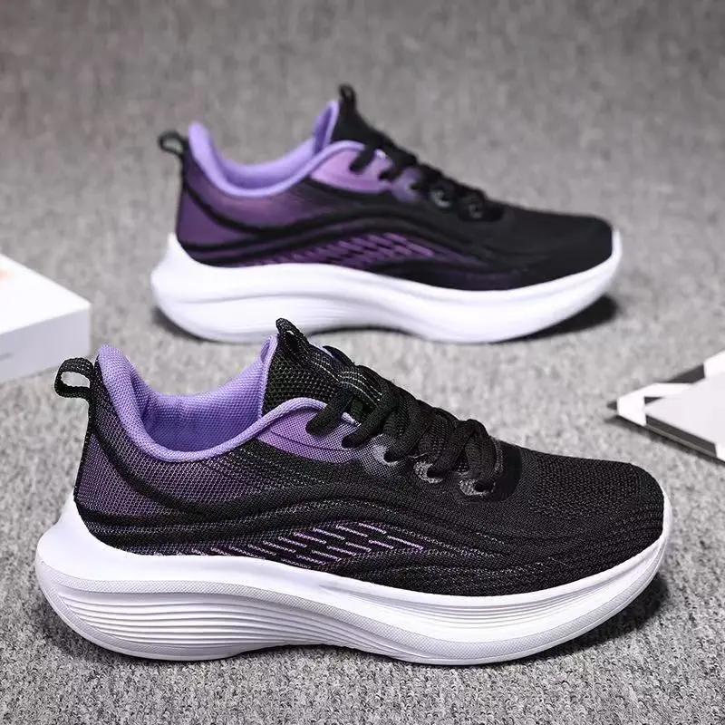Fashion Lightweight Women's Mesh Breathable Running Shoes 2024 Casual Women's Lace Up Outdoor Sports Vulcanized Shoes