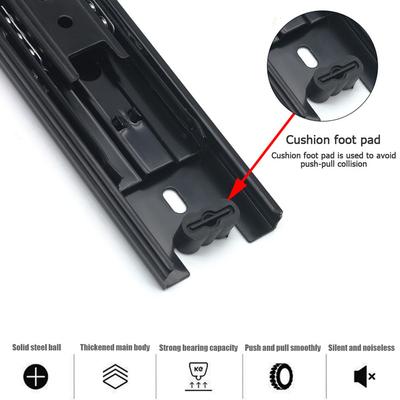 2Pcs Telescopic Ball Bearing Slide Rail 6 Inch Slide Track Rail Mounting Drawer Runners Slider for Cabinet Home Furniture