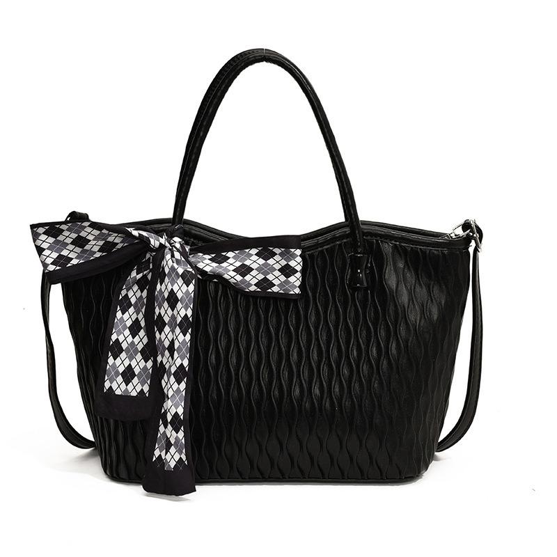 Summer Simple Large-capacity Tote Bag New Temperament Casual Striped Shoulder Bag Commute To Work Handbag