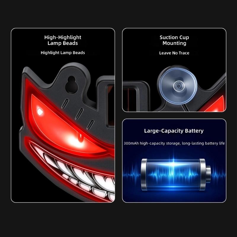 Solar Powered Rear Window Accent Light with Suction Cup Mount, LED Car Decor for Night Driving and Parked Display