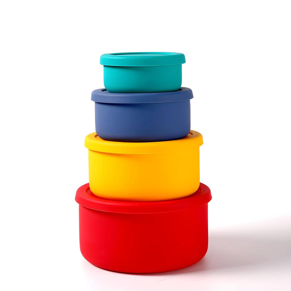 Portable Bento Box Food Grade Microwave Silicone Lunch Box Home Refrigerator Silicone Cooler