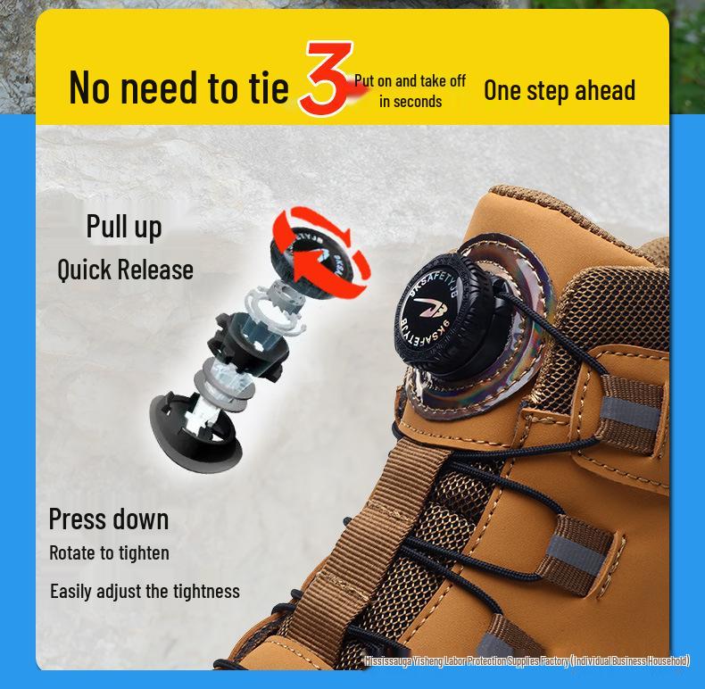 Men's Durable, Lightweight, Water-Repellent Safety Boots - Anti-Smash, Anti-Puncture Protection