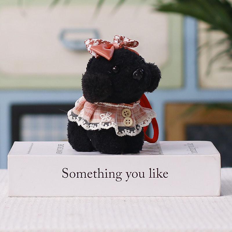 Plush Teddy Dog Keychain With Cartoon Dress For Bag Decoration And Collectible Gift