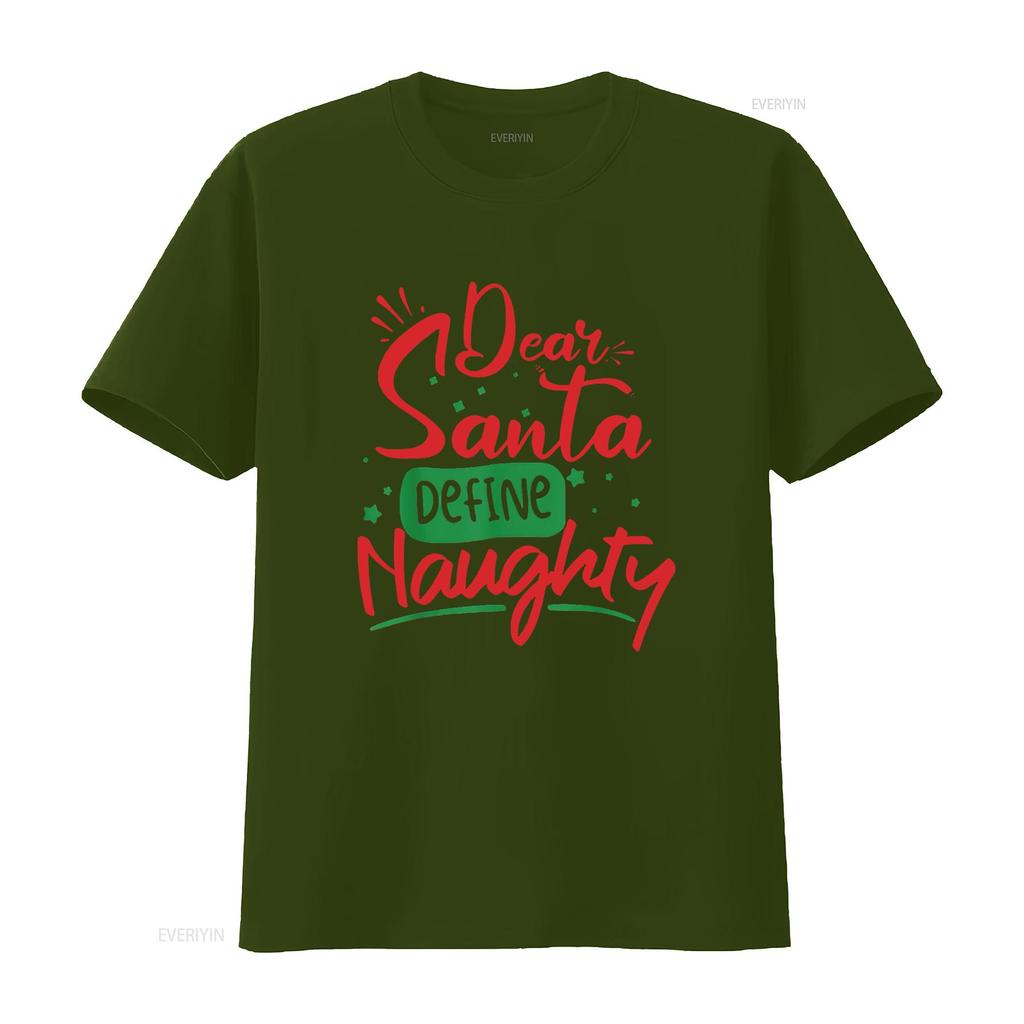 Womens Dear Santa Define Naughty T Shirt Funny Christmas Matching Black Medium Vintage Washed Soft Comfortable Graphic