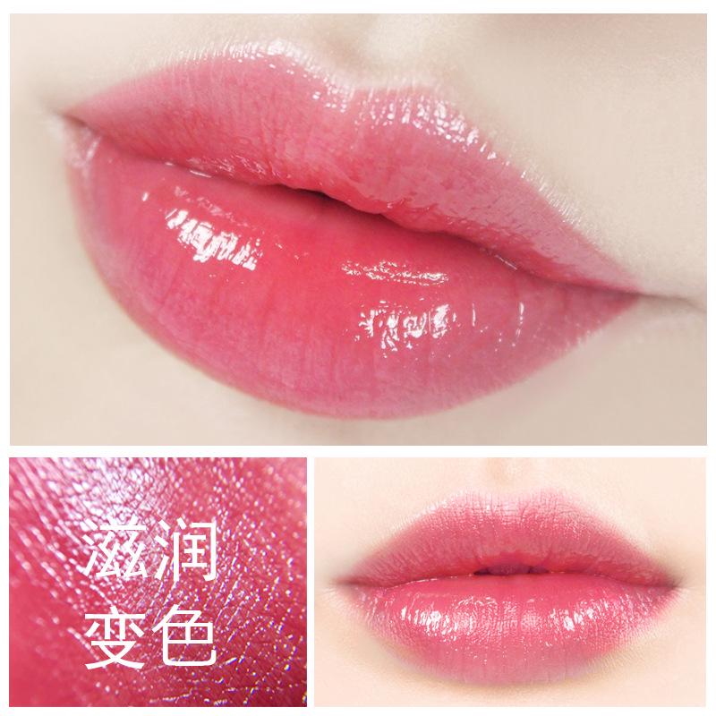 Kiss Beauty Růž na rty s aloe vera měnící barvu, balzám na rty, regenerační, hydratační, voděodolný, proti vysušování a praskání, rtěnka měnící barvu podle teploty