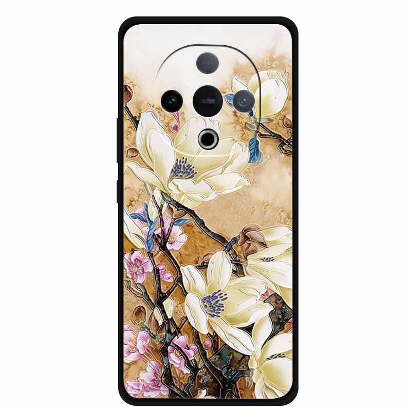 For Vivo Y300 5G Case 3D Emboss Flower Black Silicone Soft Back Cover Case For Vivo Y300C 2025 Phone Case 6.77" Coque Shell Para