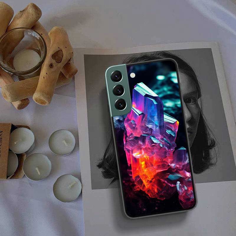 Natural Crystal Diamonds Phone Case For Samsung Galaxy S22 S25 Ultra S21 S10 Plus S26 Edge S20 S23 S24 FE Cover Silicone Sof