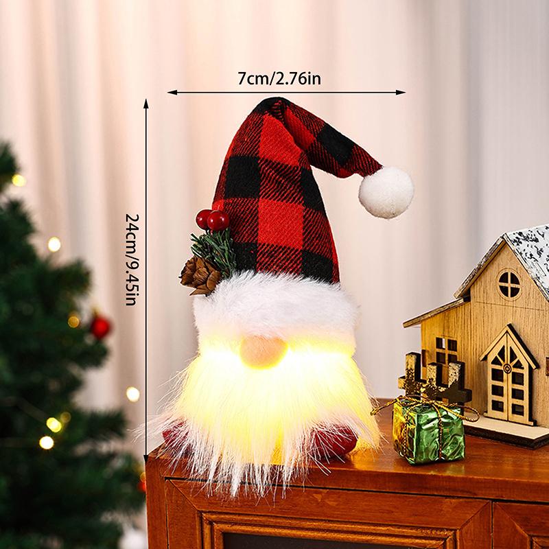 Cute Christmas Faceless Doll Luminous Santa Claus Gnome Dwarf Plush Toy Party Decoration Christmas Tree Ornaments Creative Gifts