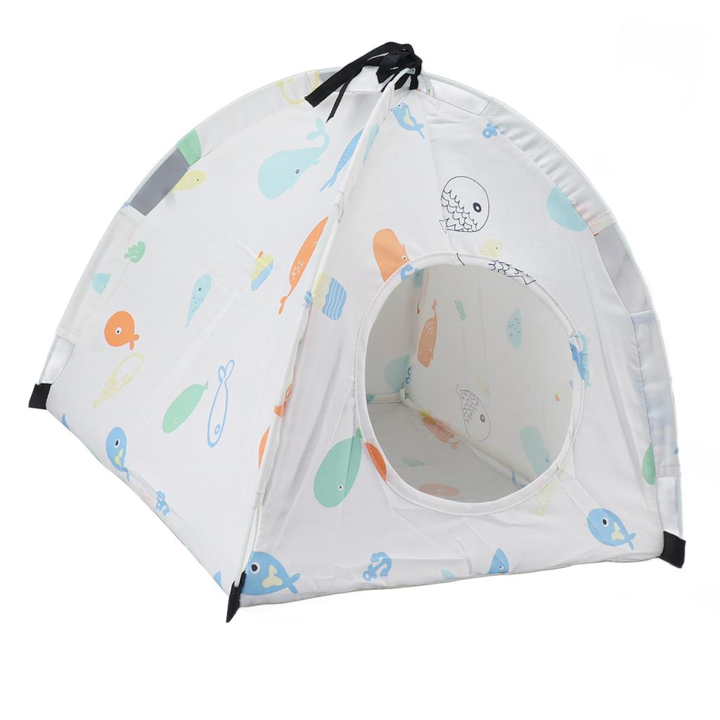 Pet Tent Cartoon Print Detachable Washable Portable Cat Tents for Cats Puppy Small Pets