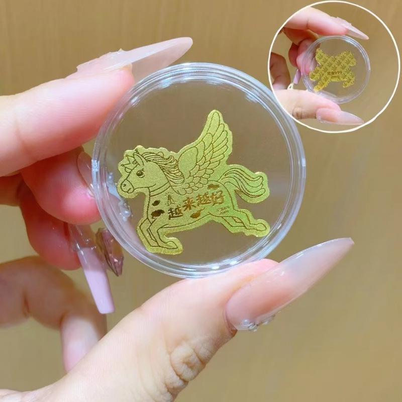 Gold Foil Treasure Chest Phone Sticker: Wealth & Prosperity New Year Gift