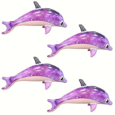 Inflatable Dolphin and Shark Pool Toys with Starry Sky Design - PVC Floating Summer Swim Accessories for Beach Parties Pool Toys
