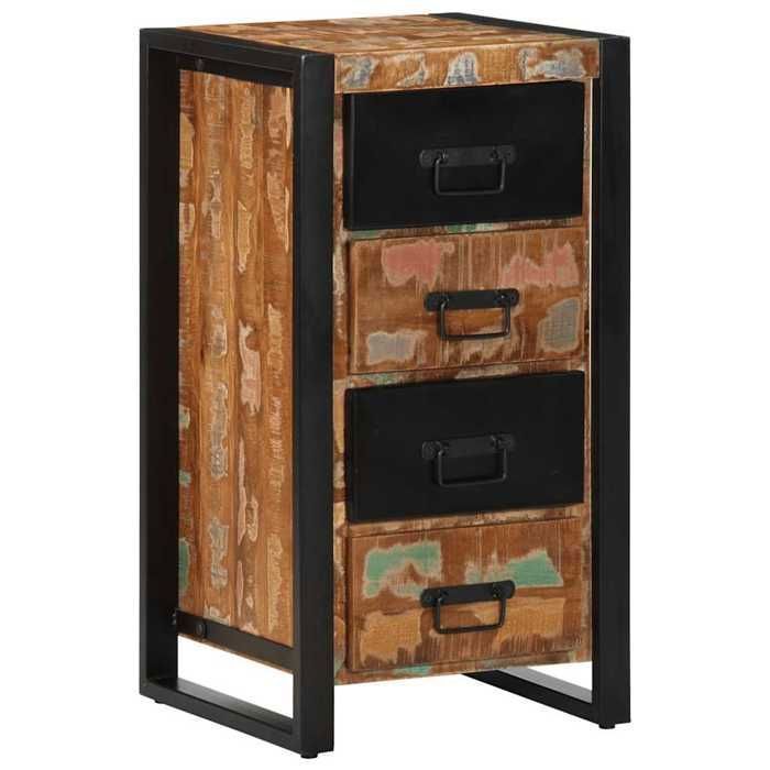 VidaXL Armoire à tiroir multicolore 40x40x75 cm bois de récupération, commode, classeur, armoire avec tiroirs, armoire de 4013582