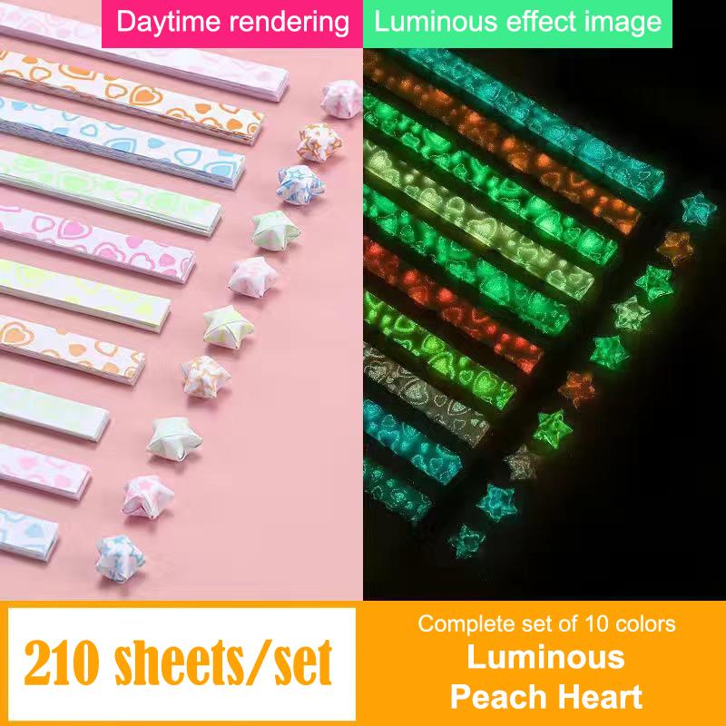 

210 листов светящихся бумажных звезд для оригами, симпатичные складные бумажные полоски в виде счастливой звезды для оригами, бумажные полоски для поделок своими руками, бумажное искусство, ремесла