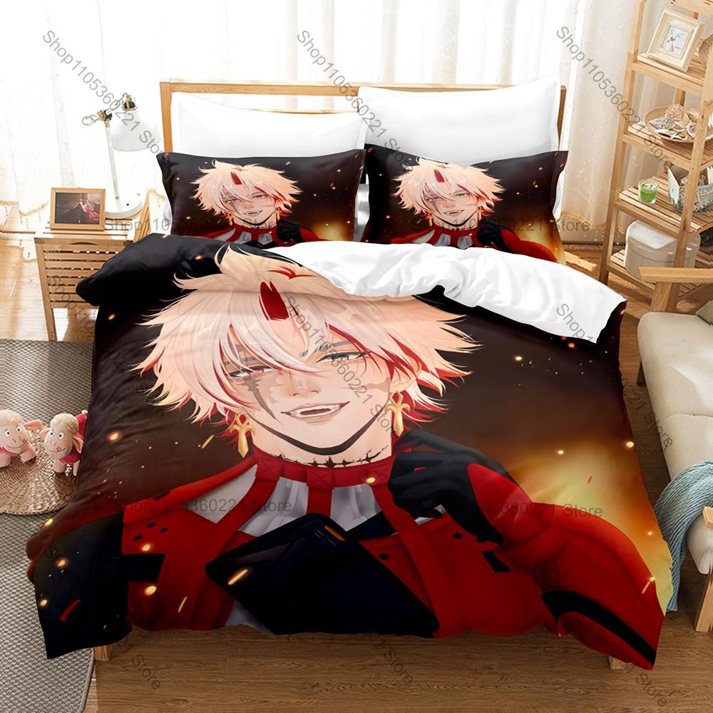 Scar WuWa 3PCS Bedding Set Wuthering Waves Anime Print Soft Microfiber Duvet Cover Pillowcase Heterochromatic Eyes Character