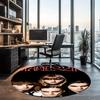 Maneskin Printed Round Rug Carpet Chair Rug Area Rug Entryway Doormats,for Office Chair Living Room Bedroom Kitchen Room.