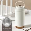 Stainless Steel Coffee Mug Double Wall Insulated Mug 500ml Large Capacity Ceramic Vacuum Flasks Reusable Home Drinkware with Straw