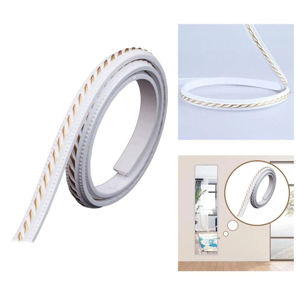 1mx12mm Wall Decorative Line Faux Embossed Self-adhesive Home Decorative Trim Waterproof 3D Ceiling Baseboard
