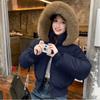 Winter Women's Ultra-short Loose Large Fur Collar Thickened Padded Jacket New Cotton Jacket for Women