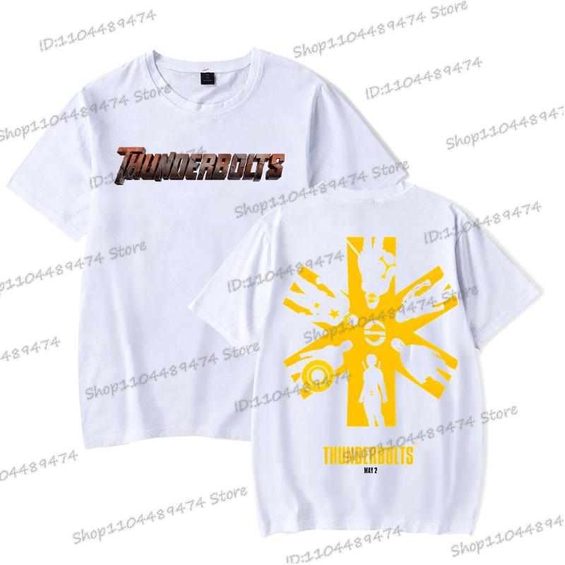 Men Thunderbolts T-shirt 2025 New Movie T Shirt Cartoon Short Sleeve Harajuku Unisex Streetwear Shirt