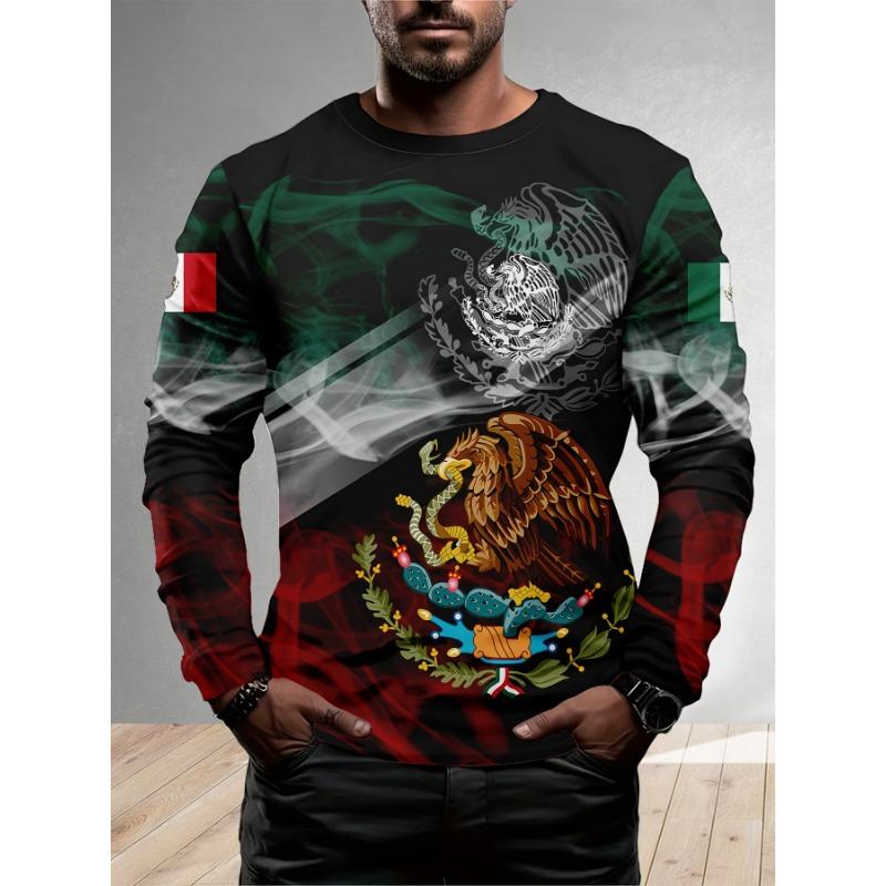 

Men s Patriotic Eagle Snake Printed Long Sleeve Shirt - Casual Sports Outdoor Fashion Top S