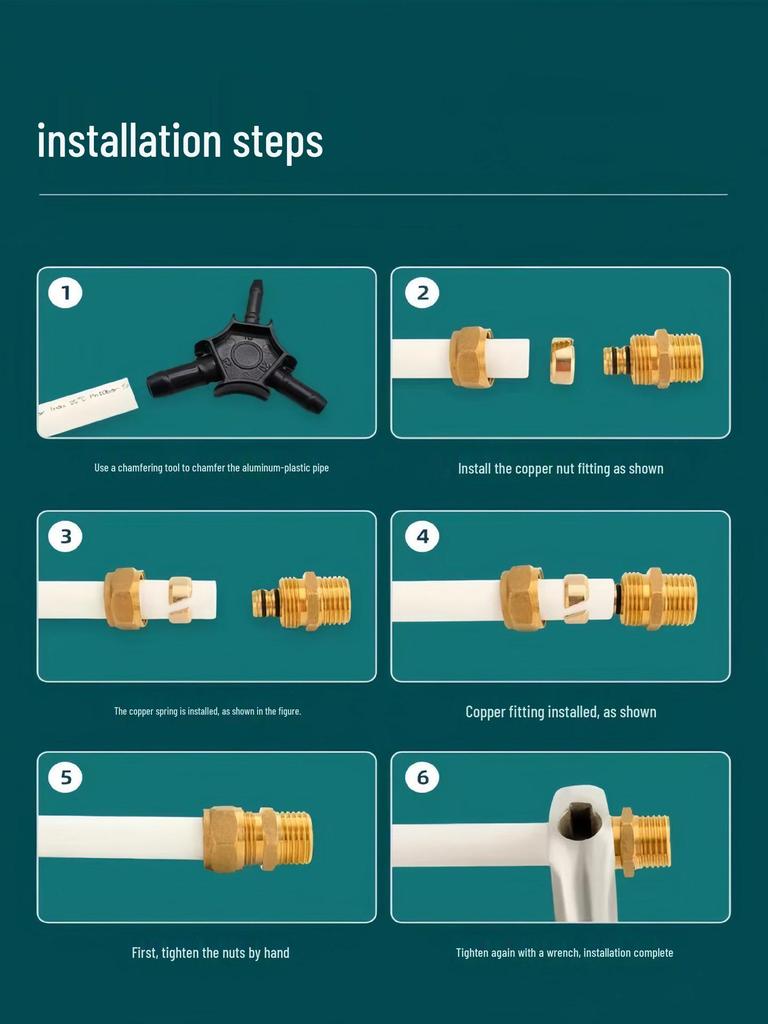 Aluminum-Plastic 90-Degree Elbow Pipe Fitting, Internal Thread, Fits 1216 and 1620 Solar Water & Gas Pipes, 4-Point & 6-Point Copper.
