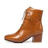 Women's High-heeled Short Boots Autumn and Winter New Simple and Comfortable Thick-heeled Solid-color Large-size Short Boots