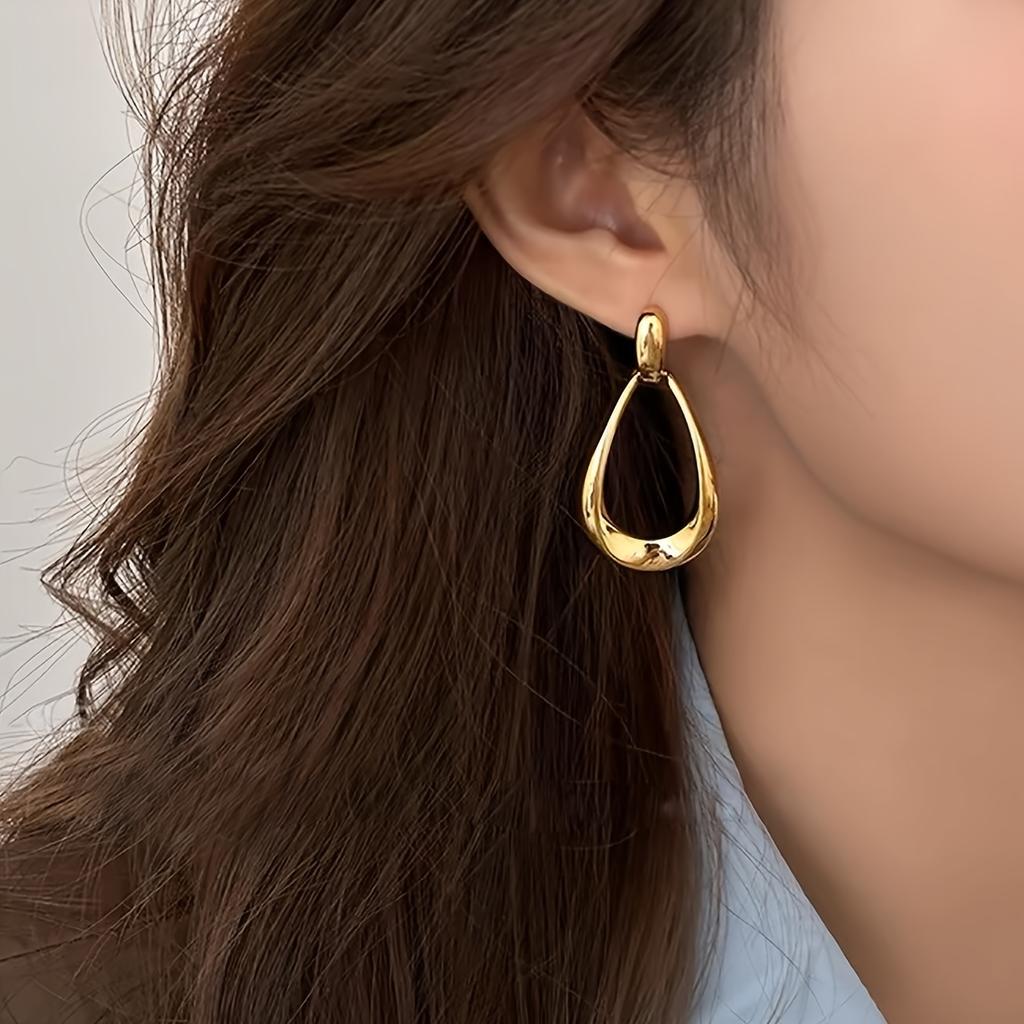 Elegante geometrische Hängeohrringe aus Zinklegierung im Vintage-Stil für Damen, perfekt für den Alltag und Partys