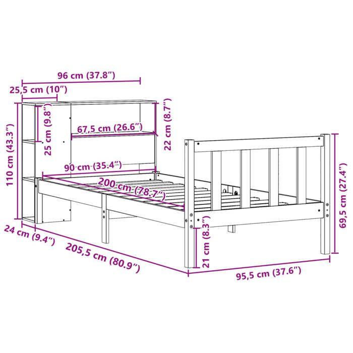 VidaXL Bunk Bed Without Mattress White 90x200cm Solid Pine Wood 3321681