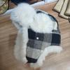 Vintage Plaid Lei Feng Hat Children's Winter Outdoor Cycling Thickened Velvet Thermal Hat Northeast Snow Ear Protection Hat