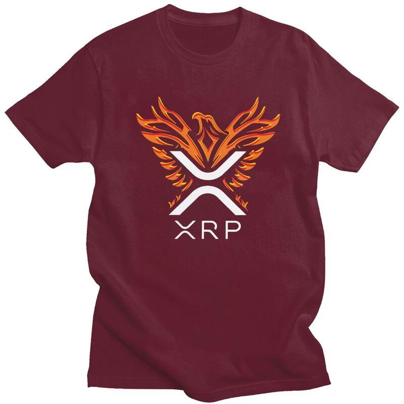 Custom Ripple XRP T Shirt for Men 100 Cotton Tshirt Fashion Tee Short Sleeves Bitcoin Cryptocurrency Tshirt Clothing Gift